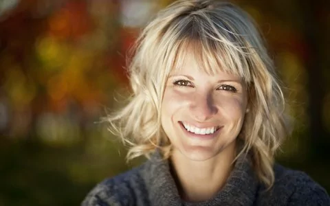 blonde smiling woman