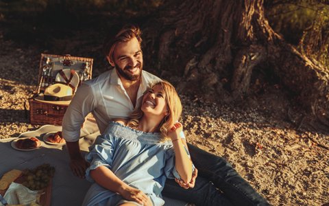 happy couple with beautiful smiles